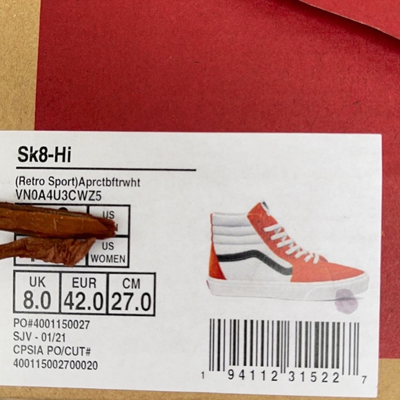 VANS Men’s SK8-HI RETRO SPORT Sneakers - Picture 16 of 16